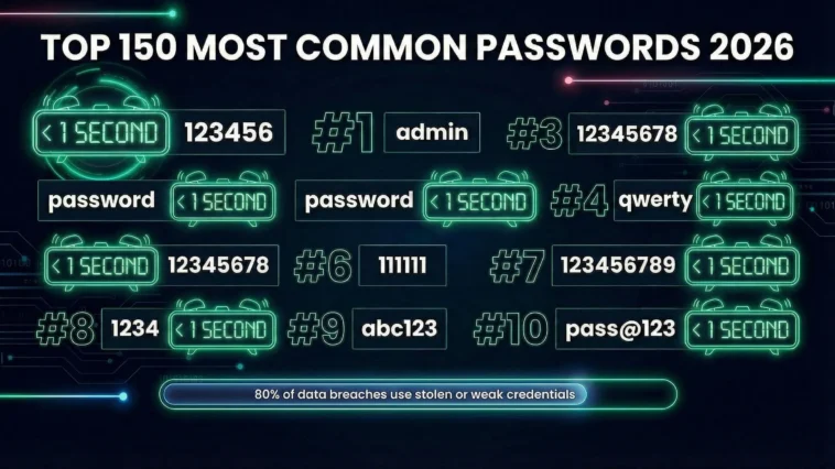 Top Most Common Passwords 2026